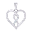 925 Sterling Silver Womens Cubic-Zirconia Infinity Heart Pendant 