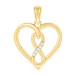 925 Sterling Silver Yellow-tone Womens Cubic-Zirconia Infinity Heart Pendant 