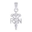 925 Sterling Silver Womens Without CZ Registered Nurse RN Medical Symbol Occupation Pendant 