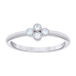 925 Sterling Silver Womens Cubic-Zirconia Clover Good Luck Ring Size 5