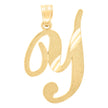 10kt Yellow Gold Unisex Diamond-Cut Initial Y Charm Pendant
