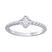 925 Sterling Silver Womens Cubic-Zirconia Twisted Flower Engagement Ring Size 8 - SLV-136521