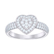 925 Sterling Silver Womens Cubic-Zirconia Heart Ring Size 7 - SLV-136537