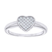 925 Sterling Silver Womens Cubic-Zirconia Heart Engagement Ring Size 8 - SLV-136545