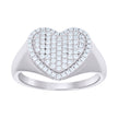 925 Sterling Silver Womens Cubic-Zirconia Heart Ring Size 8 - SLV-136554