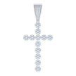 925 Sterling Silver Men Cubic-Zirconia Cross Religious Charm Pendant 