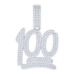 925 Sterling Silver Unisex Cubic-Zirconia 100 Numbers Initial Charm Pendant