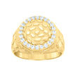10kt Yellow Gold Mens Cubic-Zirconia Nugget Round Head Fashion Ring