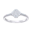 925 Sterling Silver Womens 0.23ct Moissanite Clover Good Luck Ring Size 9 - SLV-136903