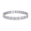 925 Sterling Silver 3.96ct Moissanite Square Link Nugget Bracelet 8mm Size 7.25 Inches