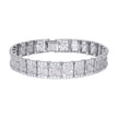 925 Sterling Silver 5.01ct Moissanite Square Link Nugget Bracelet 12mm Size 8.5 Inches - SLV-136954