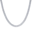 925 Sterling Silver 9.68ct Moissanite Square Cuban Chain Necklace 8mm Size 20 Inches