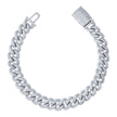 925 Sterling Silver 6.30ct Moissanite Cuban Chain Bracelet 10mm Size 8 Inches