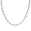 925 Sterling Silver 5.83ct Round, 5.01ct Baguette Moissanite Heart Link Necklace 8mm Size 18 Inches - SLV-137000