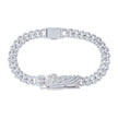925 Sterling Silver 5.11ct Round, 0.43ct Baguette Moissanite St. Jude Bracelet Size 8.5 Inches