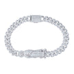 925 Sterling Silver 6.29ct Round, 0.29ct Baguette Moissanite Guadalupe Bracelet Size 8.5 Inches
