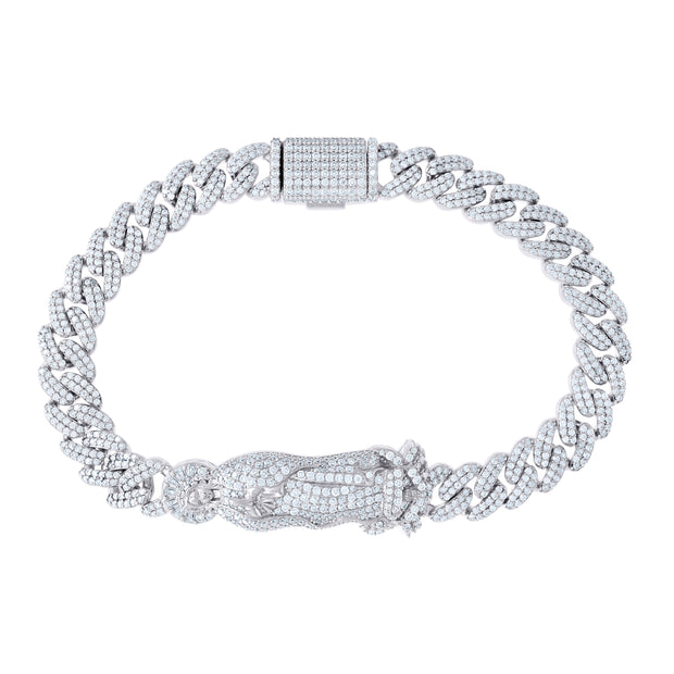 925 Sterling Silver 6.29ct Round, 0.29ct Baguette Moissanite Guadalupe Bracelet Size 8.5 Inches