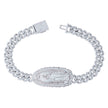 925 Sterling Silver Unisex 6.27ct Moissanite Guadalupe Religious Charm Bracelet Size 8.5 Inches