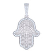 925 Sterling Silver Mens 1.38ct Moissanite Hamsa Symbol Religious Pendant 