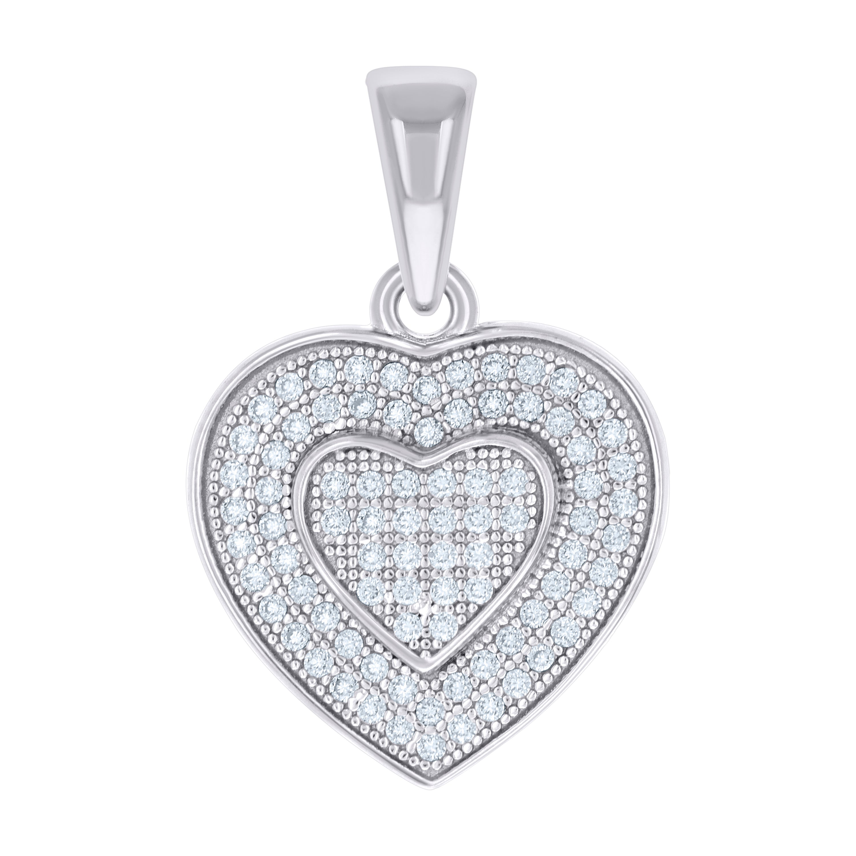 925 Sterling Silver Womens 0.35ct Moissanite Heart Pendant 