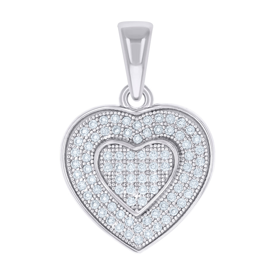 925 Sterling Silver Womens 0.35ct Moissanite Heart Pendant 