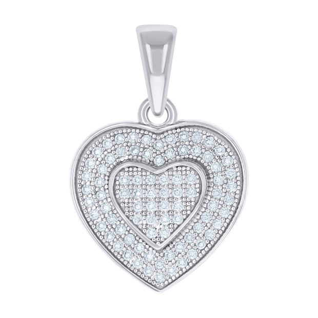 925 Sterling Silver Womens 0.35ct Moissanite Heart Pendant 