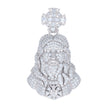 925 Sterling Silver Mens 1.90ct Round 0.37ct Baguette Moissanite Cross Jesus Religious Pendant 
