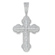925 Sterling Silver Mens Round 2.1ct, Baguette 1.69ct Moissanite Cross Religious Pendant 