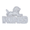 925 Sterling Silver Mens 5.29ct Round 3.19ct Baguette Moissanite Lion KING Fashion Pendant 
