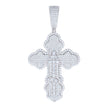 925 Sterling Silver Mens 2.54ct Round 0.74ct Baguette Moissanite Cross Religious Pendant 
