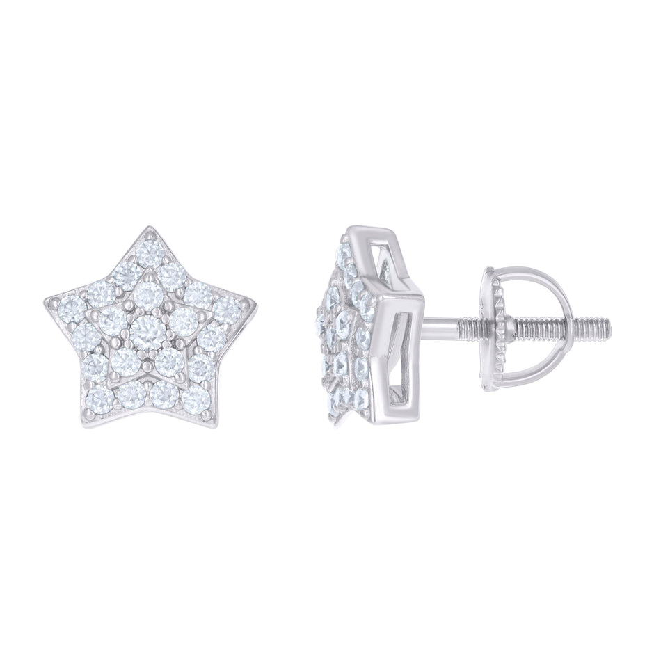 925 Sterling Silver Womens 0.55ct Moissanite Star Fashion Stud Earrings 