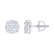925 Sterling Silver Womens 0.08ct Round 0.5ct Baguette Moissanite Fashion Stud Earrings 