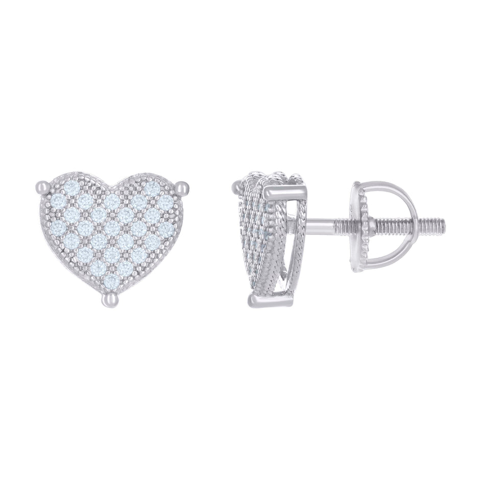 925 Sterling Silver Womens 0.32ct Moissanite Heart Stud Earrings 