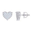 925 Sterling Silver Womens 0.32ct Moissanite Heart Stud Earrings 