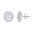 925 Sterling Silver Womens 1.1ct Moissanite Flower Fashion Stud Earrings 