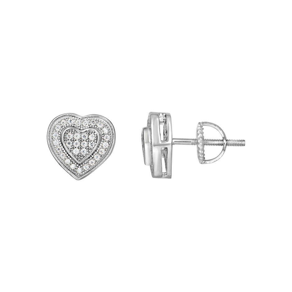 925 Sterling Silver Womens 0.26ct Moissanite Heart Stud Earrings