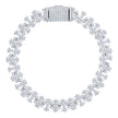 925 Sterling Silver Mens Cubic-Zirconia Crosses Link Fashion Bracelet 10mm Size 7 Inches