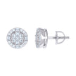 925 Sterling Silver Women Baguette Round Cubic-Zirconia Round Fashion Stud Earrings 
