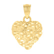 10kt Yellow Gold Womens Nugget Heart Charm Pendant