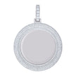 925 Sterling Silver Unisex Cubic-Zirconia Memory Circle Photo Frame Charm Pendant