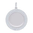 925 Sterling Silver Unisex Cubic-Zirconia Memory Circle Photo Frame Charm Pendant