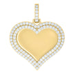 925 Sterling Silver Yellow-tone Women Cubic-Zirconia Heart Photo Frame Charm Pendant