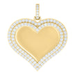 925 Sterling Silver Yellow-tone Women Cubic-Zirconia Heart Photo Frame Charm Pendant