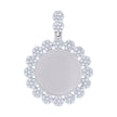 925 Sterling Silver Unisex Cubic-Zirconia Memory Circle Photo Frame Charm Pendant