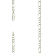 925 Sterling Silver Solid Pave Classic Figaro Silver Plated 120 5.0mm-9