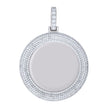 925 Sterling Silver Unisex Round 2.72ct Moissanite Memory Picture Frame Charm Pendant