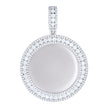 925 Sterling Silver Unisex Round 3.94ct Moissanite Memory Picture Frame Charm Pendant