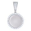 925 Sterling Silver Unisex Round 1.91ct Moissanite Memory Picture Frame Charm Pendant