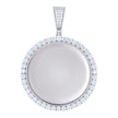 925 Sterling Silver Unisex Round 4.80ct Moissanite Memory Picture Frame Charm Pendant
