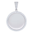 925 Sterling Silver Unisex Round 4.90ct Moissanite Memory Picture Frame Charm Pendant